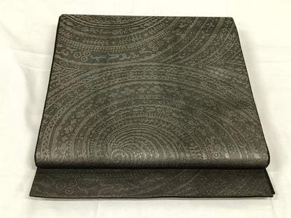 平和屋着物◎六通柄袋帯　幾何学花文　正絹　逸品　AABM5644dk