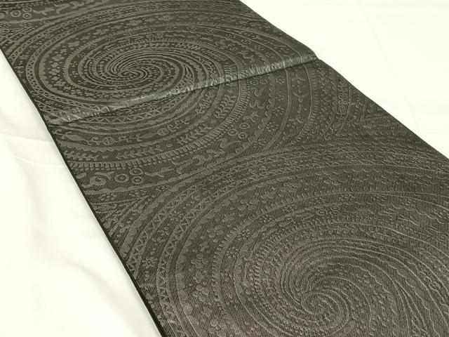 平和屋着物◎六通柄袋帯　幾何学花文　正絹　逸品　AABM5644dk