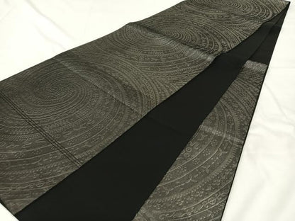 平和屋着物◎六通柄袋帯　幾何学花文　正絹　逸品　AABM5644dk