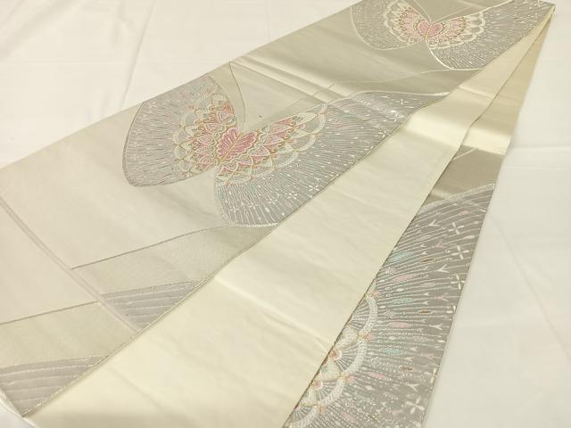平和屋着物◎六通柄袋帯　舞蝶文　金銀糸　正絹　逸品　AABM5656dk