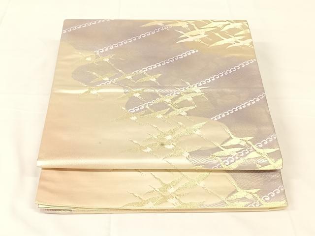 平和屋着物◎西陣　六通柄袋帯　飛鶴文　金糸　正絹　逸品　AABM5661dk