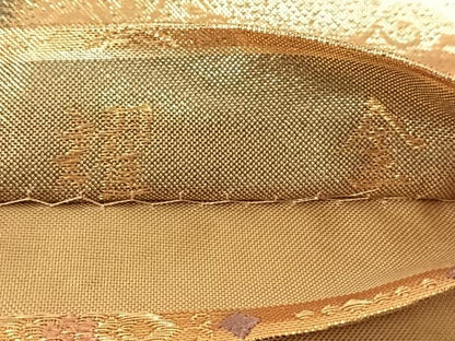 平和屋着物◎両面六通柄袋帯　孔雀唐花流水文　金銀糸　正絹　逸品　AABM5673dk