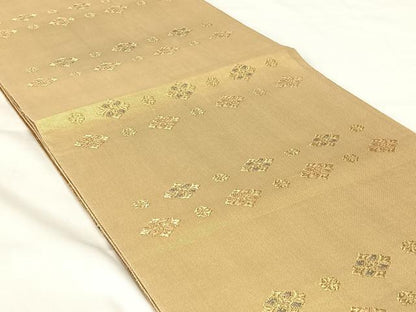 平和屋着物◎両面六通柄袋帯　孔雀唐花流水文　金銀糸　正絹　逸品　AABM5673dk