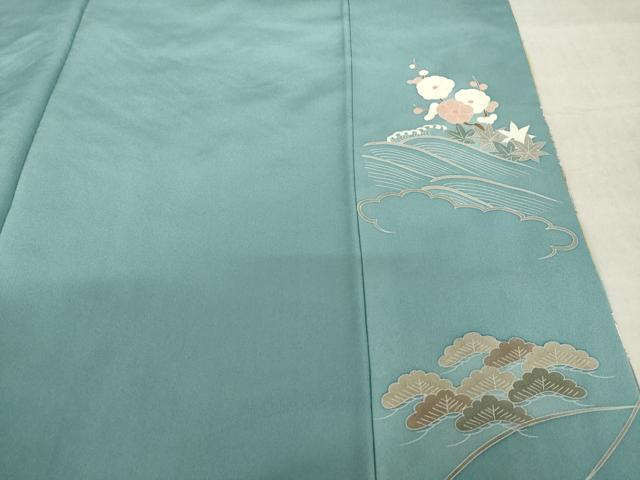 平和屋着物●中国三大刺繍　汕頭刺繍　スワトウ刺繍　総刺繍　訪問着　風景花文　暈し染め　金糸　正絹　逸品　AABM5681ck