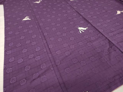 平和屋着物●染色作家　草野一騎　小紋　兎　うさぎ　反端付き　正絹　逸品　AABM5682ck