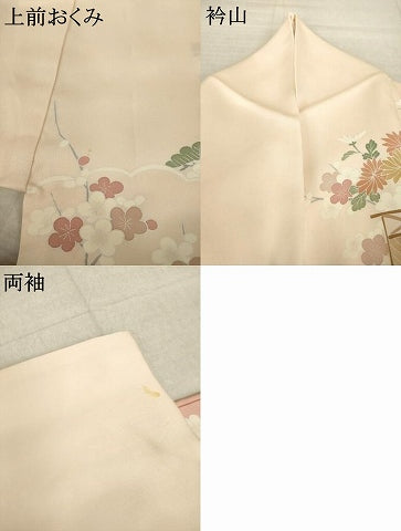 平和屋着物●訪問着　刺繍　風景花文　暈し染め　正絹　逸品　AABM5686ck