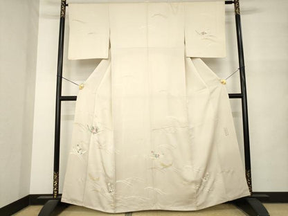 平和屋着物●訪問着　つれづれ　笹船花文　金彩　正絹　逸品　AABM5687ck