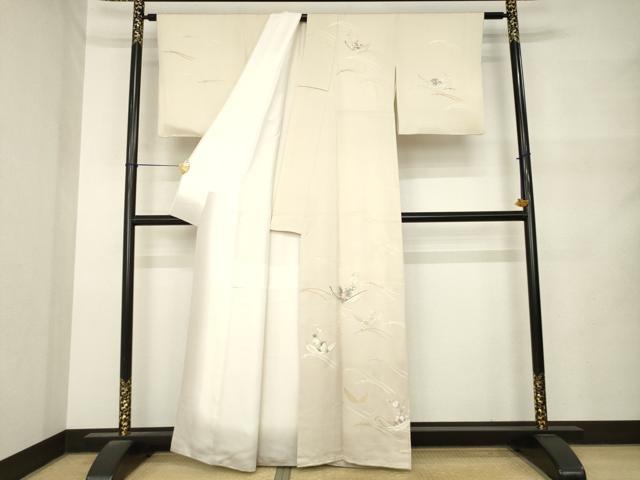 平和屋着物●訪問着　つれづれ　笹船花文　金彩　正絹　逸品　AABM5687ck