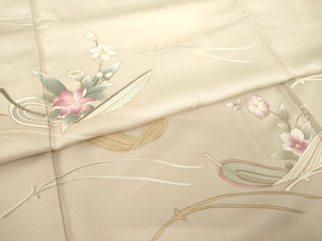 平和屋着物●訪問着　つれづれ　笹船花文　金彩　正絹　逸品　AABM5687ck