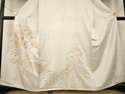 平和屋着物●京繍作家　合田峰太郎　訪問着　総刺繍　駒刺繍　松竹梅　金糸　松坂屋扱い　正絹　逸品　AABM5688ck