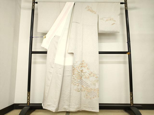 平和屋着物●京繍作家　合田峰太郎　訪問着　総刺繍　駒刺繍　松竹梅　金糸　松坂屋扱い　正絹　逸品　AABM5688ck