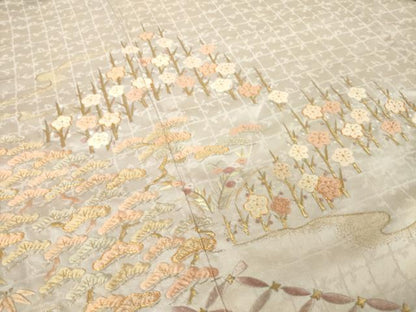 平和屋着物●京繍作家　合田峰太郎　訪問着　総刺繍　駒刺繍　松竹梅　金糸　松坂屋扱い　正絹　逸品　AABM5688ck