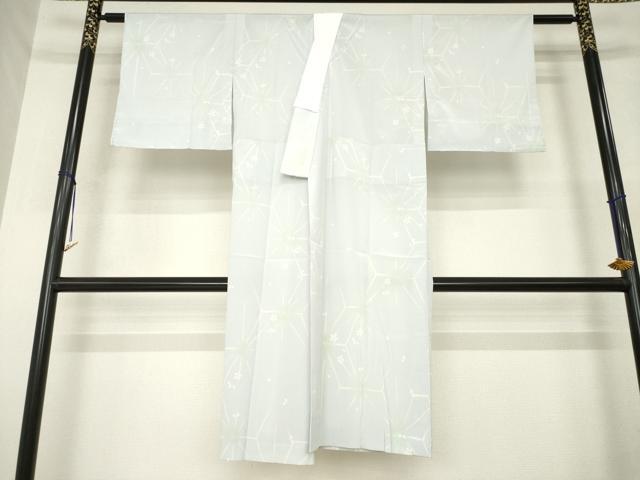平和屋着物●長襦袢　単衣　麻の葉舞桜　洗える着物　未使用　AABM5693ck