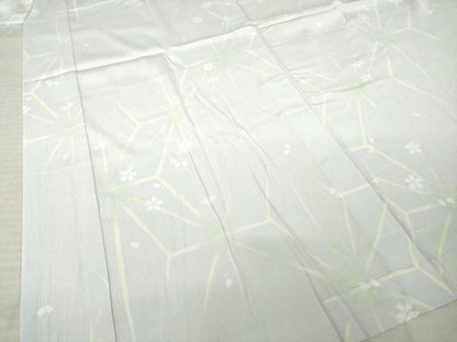 平和屋着物●長襦袢　単衣　麻の葉舞桜　洗える着物　未使用　AABM5693ck