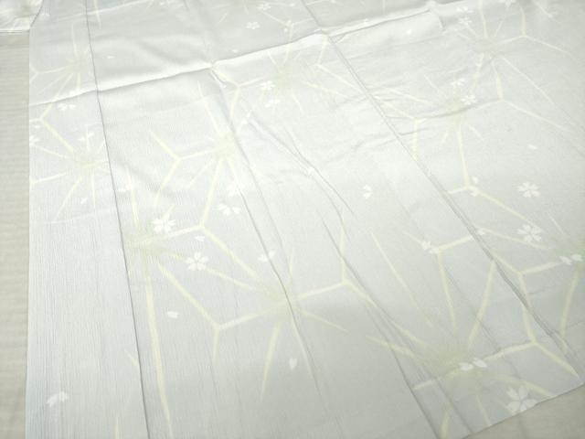 平和屋着物●長襦袢　単衣　麻の葉舞桜　洗える着物　未使用　AABM5693ck