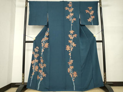 平和屋着物●訪問着　枝葉文　正絹　逸品　AABM5694ck