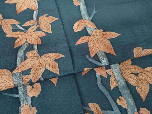 平和屋着物●訪問着　枝葉文　正絹　逸品　AABM5694ck