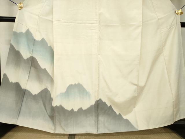 平和屋着物●紬　訪問着　遠山重ね文　正絹　逸品　AABM5696ck