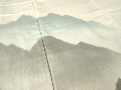 平和屋着物●紬　訪問着　遠山重ね文　正絹　逸品　AABM5696ck