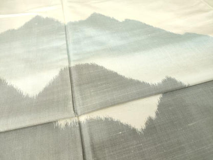平和屋着物●紬　訪問着　遠山重ね文　正絹　逸品　AABM5696ck