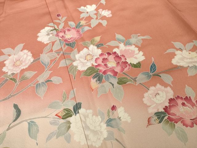 平和屋着物●訪問着　友禅　作家物　枝花文　暈し染め　正絹　逸品　AABM5698ck