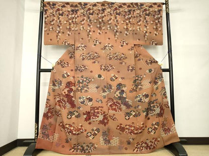 平和屋着物●訪問着　鳳凰花文　正絹　逸品　AABM5699ck