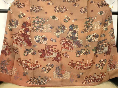 平和屋着物●訪問着　鳳凰花文　正絹　逸品　AABM5699ck