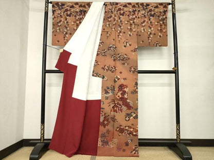平和屋着物●訪問着　鳳凰花文　正絹　逸品　AABM5699ck