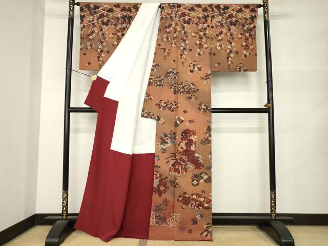 平和屋着物●訪問着　鳳凰花文　正絹　逸品　AABM5699ck