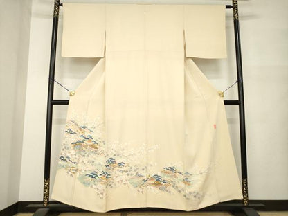 平和屋着物●本加賀友禅作家　金津五雄　色留袖　風景文　正絹　逸品　AABM5701ck