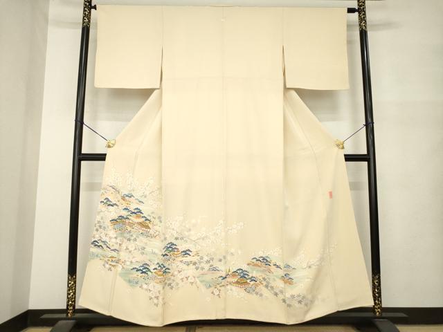 平和屋着物●本加賀友禅作家　金津五雄　色留袖　風景文　正絹　逸品　AABM5701ck