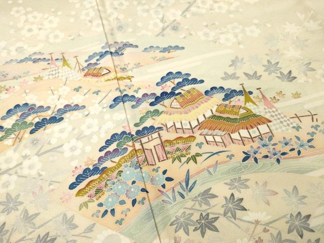 平和屋着物●本加賀友禅作家　金津五雄　色留袖　風景文　正絹　逸品　AABM5701ck