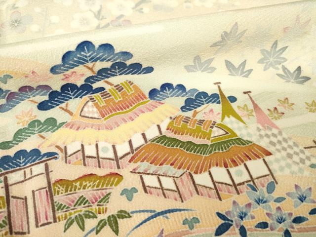 平和屋着物●本加賀友禅作家　金津五雄　色留袖　風景文　正絹　逸品　AABM5701ck