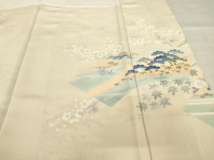 平和屋着物●本加賀友禅作家　金津五雄　色留袖　風景文　正絹　逸品　AABM5701ck