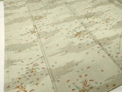 平和屋着物●上質な小紋　紬地　鳳凰花文　正絹　逸品　AABM5704ck