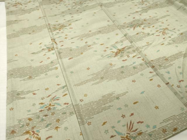 平和屋着物●上質な小紋　紬地　鳳凰花文　正絹　逸品　AABM5704ck