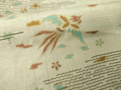 平和屋着物●上質な小紋　紬地　鳳凰花文　正絹　逸品　AABM5704ck