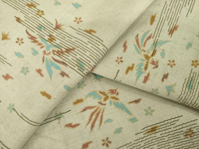 平和屋着物●上質な小紋　紬地　鳳凰花文　正絹　逸品　AABM5704ck