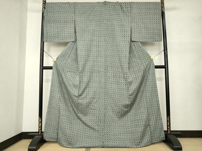 平和屋着物●上質な紬　竜巻絞り　正絹　逸品　AABM5705ck