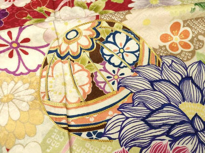 平和屋着物●豪華振袖　駒刺繍　花毬文　ロング丈　正絹　逸品　AABM5706ck