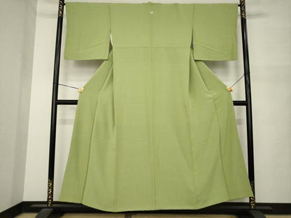 平和屋着物●上質な色無地　黄海松茶色　正絹　逸品　AABM5711ck