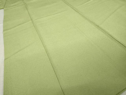 平和屋着物●上質な色無地　黄海松茶色　正絹　逸品　AABM5711ck