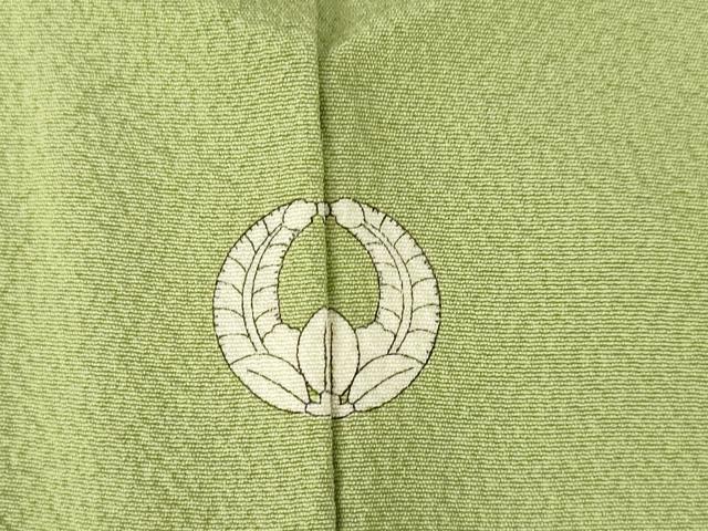 平和屋着物●上質な色無地　黄海松茶色　正絹　逸品　AABM5711ck