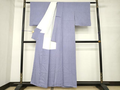 平和屋着物●上質な色無地　舞花地紋　鳩羽色　さが美扱い　正絹　逸品　AABM5712ck