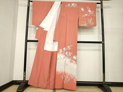 平和屋着物●訪問着　友禅　作家物　枝花文　暈し染め　正絹　逸品　未使用　AABM5713ck