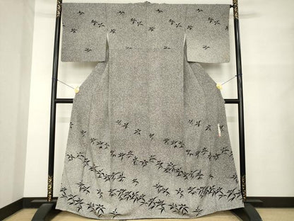 平和屋着物●二代目 川村久太郎　訪問着　たたき染め　黒地　正絹　逸品　AABM5714ck