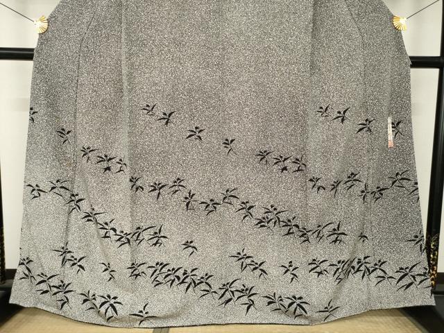 平和屋着物●二代目 川村久太郎　訪問着　たたき染め　黒地　正絹　逸品　AABM5714ck