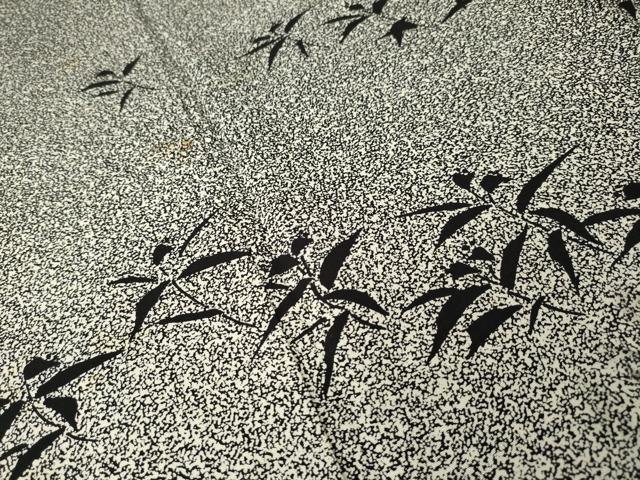 平和屋着物●二代目 川村久太郎　訪問着　たたき染め　黒地　正絹　逸品　AABM5714ck