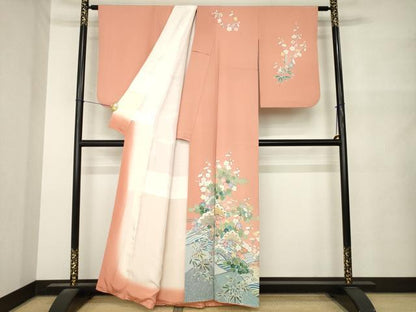 平和屋着物●訪問着　友禅　松竹梅吉祥文　正絹　逸品　AABM5716ck