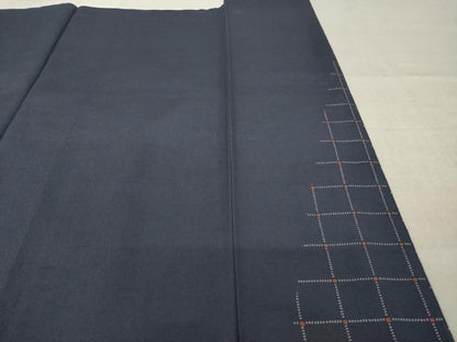 平和屋着物●訪問着　格子　お召ちりめん　正絹　逸品　AABM5718ck